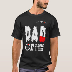 メンズパパ2男の子1女の子の父または3のおじいちゃん Tシャツ