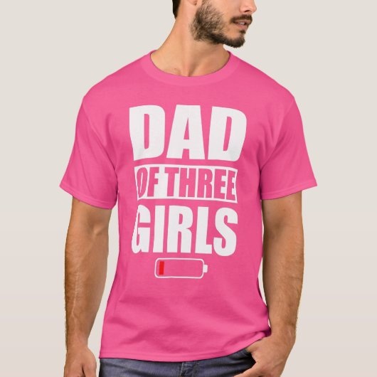 メンズパパ3女の子3女の子の父の日 Tシャツ (正面)