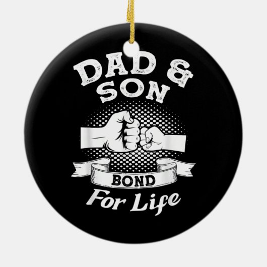メンズパパ&ライフファーザーのための息子の絆 セラミックオーナメント (裏面)