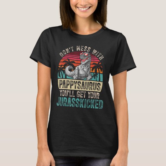 メンズパピーレトロパパ父の日布 Tシャツ (正面)