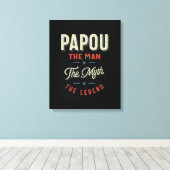 メンズパポウシャツギフト:男の神話の伝説 キャンバスプリント (インサイチュ (ウッドフロア))