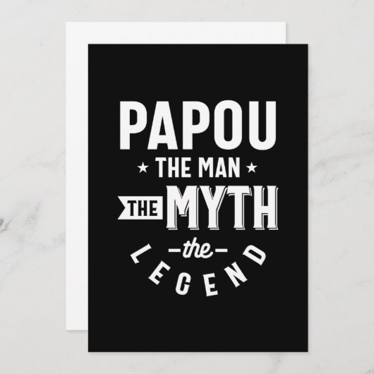 メンズパポウ男の神話の伝説のギフト サンキューカード (正面/裏面)