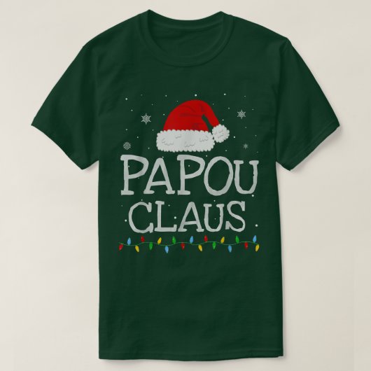 メンズパポクロースクリスマスサンタハットマッチングクリスマス Tシャツ (デザイン正面)