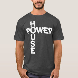 メンズパワーハウスジムフィットネストレーニングボディビル Tシャツ