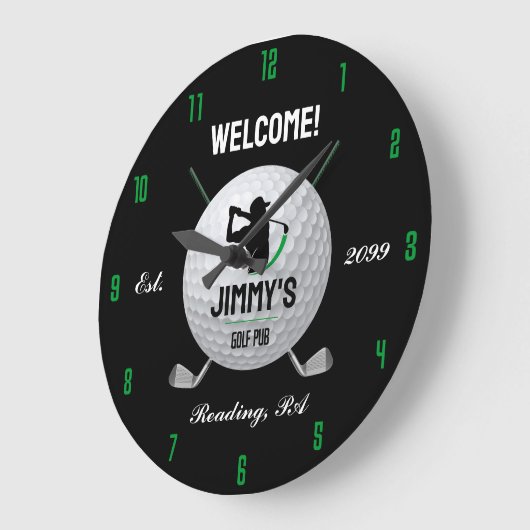 メンズパーソナライズされたクラシックバー ラージ壁時計 (傾斜)