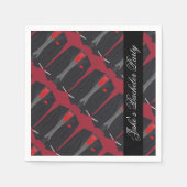 メンズパーソナライズされたブラックスーツ&レッドタイナプキンス スタンダードカクテルナプキン (正面)