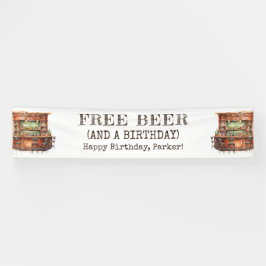 メンズパーソナライズされた誕生日バーフリービールおもしろい 横断幕