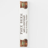 メンズパーソナライズされた誕生日バーフリービールおもしろい 横断幕 (縦)