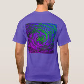 メンズパープル抽象芸術アートスワール Tシャツ (裏面)