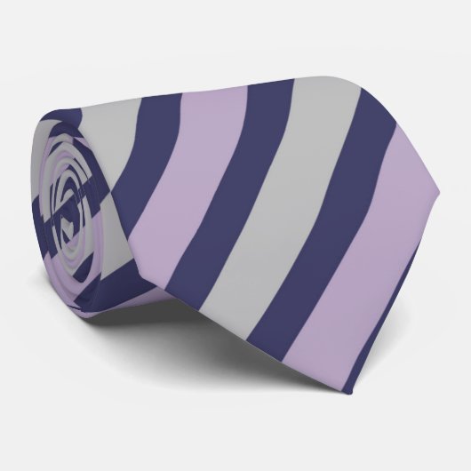 メンズパープル/グレーのストライプネクタイ ネクタイ (ロール)