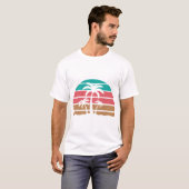 メンズパームツリーサンセット Tシャツ (正面フル)