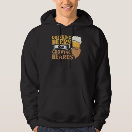 メンズヒゲとビール飲み髪の成長 パーカ (正面)