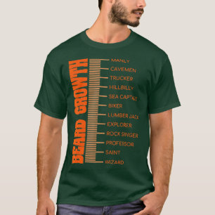 メンズヒゲ成長サイズチャートメンズフェイシャルヘアファンン Tシャツ
