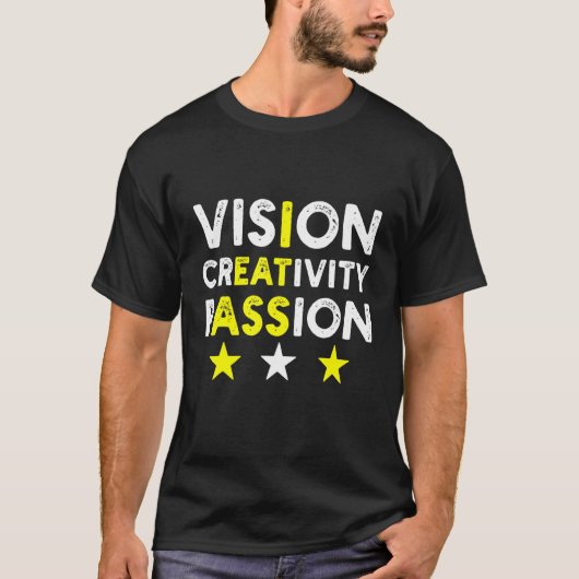 メンズビジョン創造性の情熱のユーモア Tシャツ (正面)