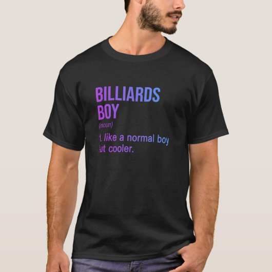 メンズビリヤード少年名詞定義ビリヤードPlaye Tシャツ (正面)