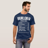 メンズビルダー時給ギフトおもしろい建築 Tシャツ (正面フル)