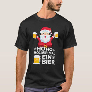 メンズビールアドベントカレンダサンタクロースビールマグビー Tシャツ