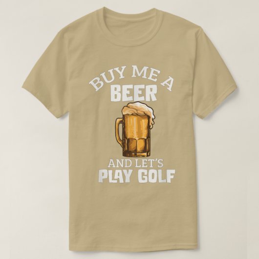 メンズビールゴルフ父の日飲み飲みビール胡 Tシャツ (デザイン正面)
