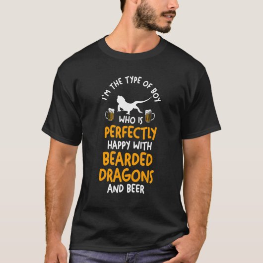 メンズビールベアードラゴン Tシャツ (正面)