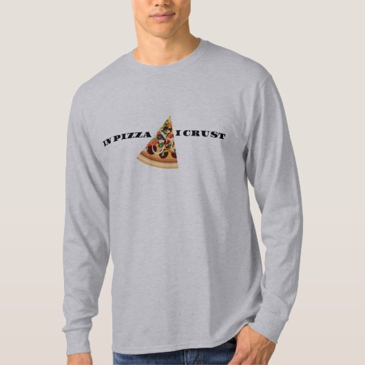 メンズピザTシャツ – In Pizza I Claste Tシャツ (正面)