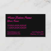 メンズピンクの黒い流行の人の名刺 名刺 (裏面)