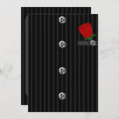 メンズピンスプレイドスーツバチュラーパーティ招待状 招待状 (正面/裏面)