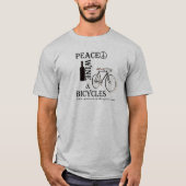 メンズピースワイン&自転車2 Tシャツ (正面)