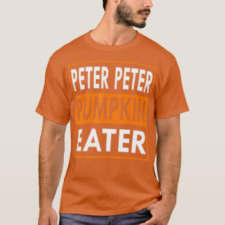 メンズピーターカボチャ食べ物マッチングカップルのハロウィーン Tシャツ