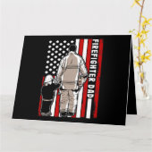 メンズファイアーマンはビッグホースおもしろいパン焼きギフトを持っている カード (黄色い花)