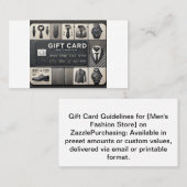 メンズファッションストアギフトカード – The Perfect Gift f 名刺 (正面/裏面)