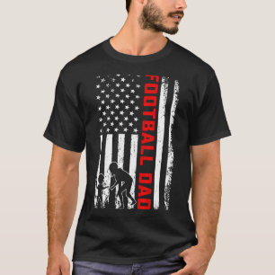 メンズファミリーサッカーパパアメリカ国旗Patriotic F Tシャツ