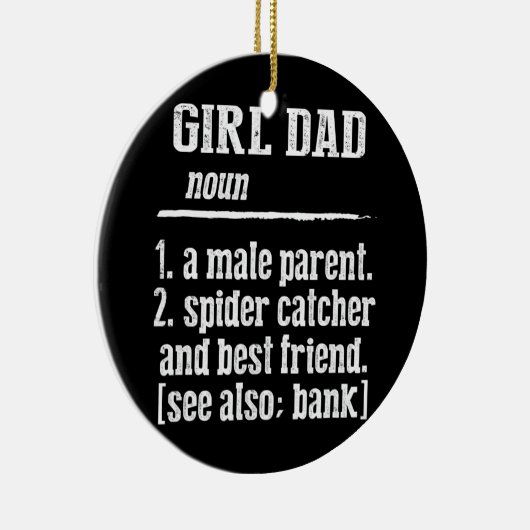 メンズファーザーズおもしろいデイティー定義の女の子パパ セラミックオーナメント (右)