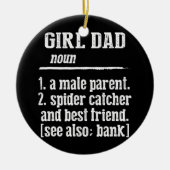 メンズファーザーズおもしろいデイティー定義の女の子パパ セラミックオーナメント (正面)