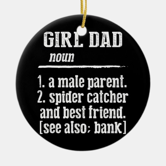 メンズファーザーズおもしろいデイティー定義の女の子パパ セラミックオーナメント (正面)