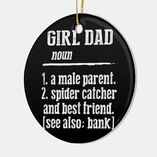 メンズファーザーズおもしろいデイティー定義の女の子パパ セラミックオーナメント (左)