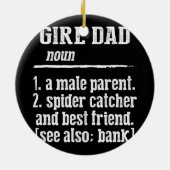 メンズファーザーズおもしろいデイティー定義の女の子パパ セラミックオーナメント (裏面)
