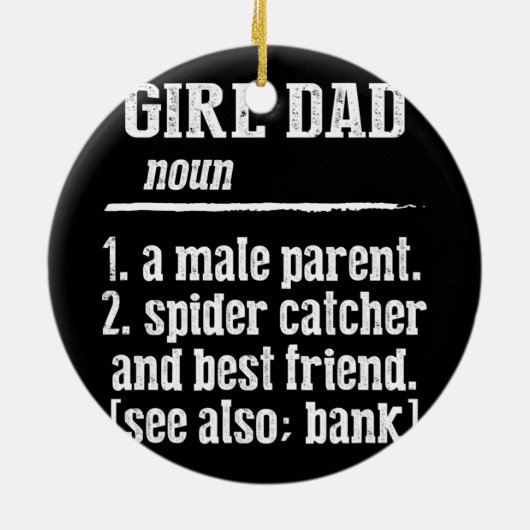 メンズファーザーズおもしろいデイティー定義の女の子パパ セラミックオーナメント (裏面)