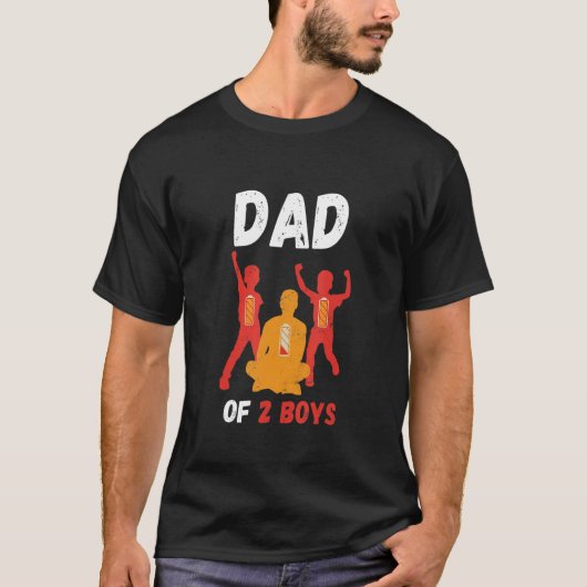 メンズファーザーズ日2男の子完全に父ドレーヌを充電 Tシャツ (正面)