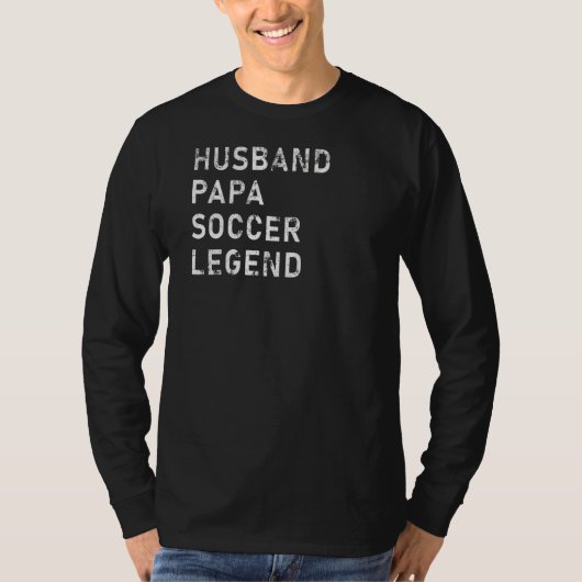 メンズファーザーデイ夫パパ伝説サッカー Tシャツ (正面)