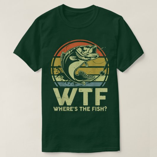 メンズファーザーデイ魚釣りWTFウィーズザフィッシュヴィンタ Tシャツ (デザイン正面)