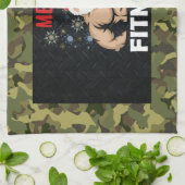 メンズフィッツマスクリスマス迷彩柄ウェイトリフティングジム キッチンタオル (折り畳み)