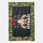 メンズフィッツマスクリスマス迷彩柄ウェイトリフティングジム キッチンタオル (縦)