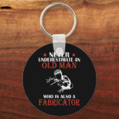 メンズフェレット – ファーを持つ男を過小評価しない キーホルダー (正面)