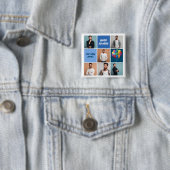 メンズフォトコラージュカスタムブルーバースデーパーティー 缶バッジ (インサイチュ)