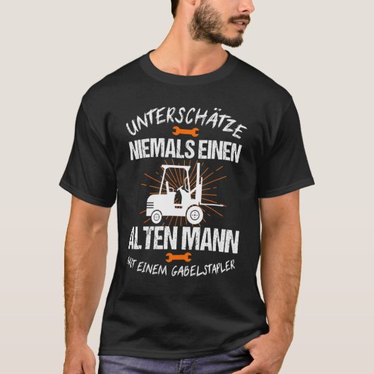 メンズフォークリフト運転車のフォークリフト倉庫 Tシャツ (正面)
