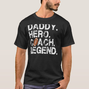 メンズフットボールパパパパヒーローコーチレジェンドサッカー Tシャツ