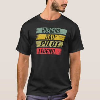 メンズフバンドパパパイロットレジェンドファーザーズデイ1 Tシャツ