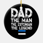 メンズフラッグキャッスルパパザエストニアの伝説父の セラミックオーナメント (裏面)