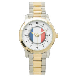 メンズフランスFlaオーバーサイズツートーンブレスレットウォッチ 腕時計