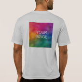 メンズフロント&バックプリントTシャツスポーツシルバー Tシャツ (裏面)